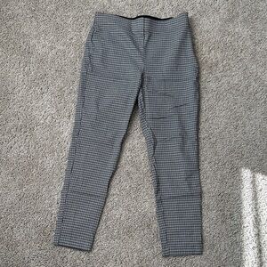 LOFT Black and White Houndstooth Skinny Pants